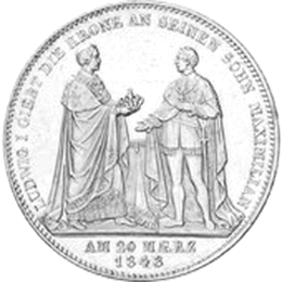 Altdeutschland Bayern Ludwig Geschichtsdoppeltaler 1848