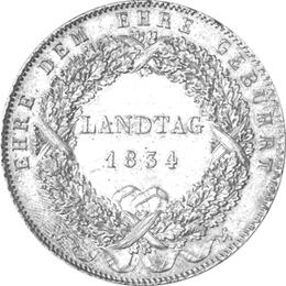 Altdeutschland Bayern Ludwig Geschichtstaler 1834