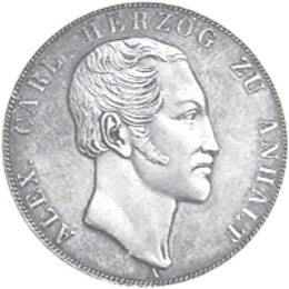 Altdeutschland Anhalt Bernburg Alexander Carl Doppeltaler 1840-1855