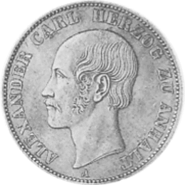 Altdeutschland Anhalt Bernburg Alexander Carl Taler 1859