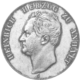 Altdeutschland Anhalt Köthen Heinrich Doppeltaler 1840