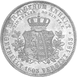 Altdeutschland Anhalt Dessau Leopold Friedrich Taler 1863