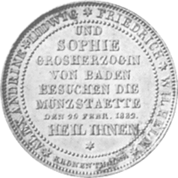 Altdeutschland Baden Kronentaler Münzbesuch 1832