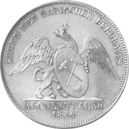 Altdeutschland Baden Kronentaler Ausbeutetaler 1836