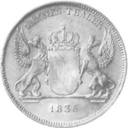 Altdeutschland Baden Kronentaler Ausbeutetaler 1836