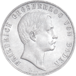 Altdeutschland Baden Friedrich Gedenkgulden 1857