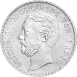 Altdeutschland Baden Friedrich Gedenkgulden 1867