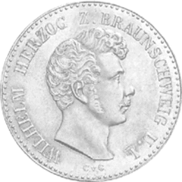 Altdeutschland Braunschweig Herzog Wilhelm Talerprobe 1837