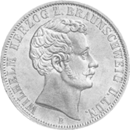 Altdeutschland Braunschweig Herzog Wilhelm Vereinstaler 1858