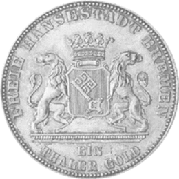 Altdeutschland Hansestadt Bremen Taler 1863