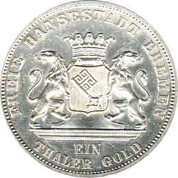 Altdeutschland Hansestadt Bremen Taler 1871