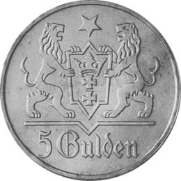 Freie Stadt Danzig 5 Gulden Marienkirche 1923-1927