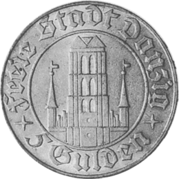 Freie Stadt Danzig 5 Gulden Marienkirche 1932