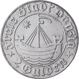 Freie Stadt Danzig 2 Gulden Doppelgulden Kogge 1932