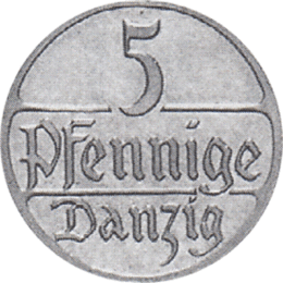 Freie Stadt Danzig 5 Pfennig 1923 und 1928