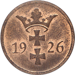 Freie Stadt Danzig 2 Pfennig 1923 1926 1937