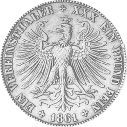 Altdeutschland Freie Stadt Frankfurt Silber Vereinstaler 1864