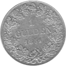 Altdeutschland Freie Stadt Frankfurt Silber Gulden 1851