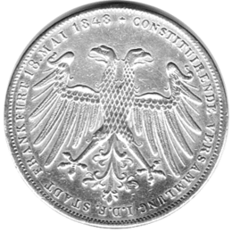 Freie Stadt Frankfurt Gedenkdoppelgulden 1848 Erzherzog Johann von Österreich