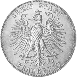 Freie Stadt Frankfurt Silber Taler 1859 Schiller Geburtstag