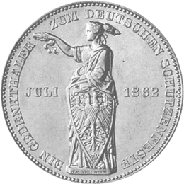 Altdeutschland Freie Stadt Frankfurt Silber Taler 1862