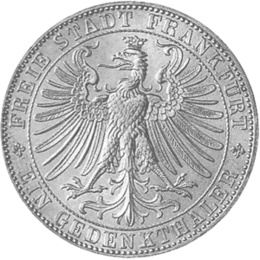 Altdeutschland Freie Stadt Frankfurt Silber Taler 1863