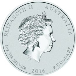 Lunar II Silbermünze Australien Affe 5 Unzen 2016 Perth Mint