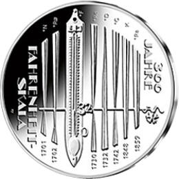 10 Euro Silber Gedenkmünze PP 2014 Fahrenheit-Skala