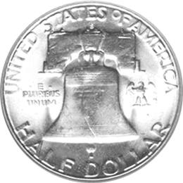 Halve Dollar 1948-1963 Franklin 1/2 Silber Dollar