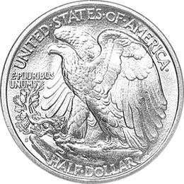 Halve Dollar 1916-1947 Walking Liberty 1/2 Silber Dollar