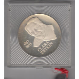 DDR 1982 20 Mark Silber Gedenkmünze Clara Zetkin PP verplombt