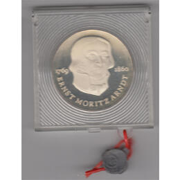 DDR 1985 20 Mark Silber Gedenkmünze Moritz Arndt PP verplombt