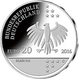 20 Euro Silber Gedenkmünze PP 2016 Ernst Litfaß