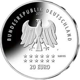 20 Euro Silber Gedenkmünze PP 2016 Deutschlandlied