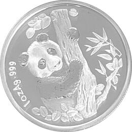 China Panda 1 Unze 1996 PP Silberpanda Coin Show Munich