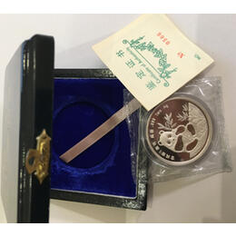 China Panda 1 Unze 1990 PP Silberpanda Coin Show Munich