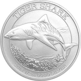 1/2 Unze Australien Silber Tiger Shark 2016 Tigerhai