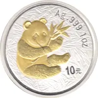 China Panda 1 Unze coloriert gold