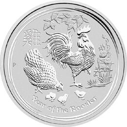 Lunar II Silbermünze Australien Hahn 10 Unzen 2017 Perth Mint
