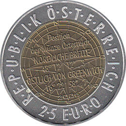 25 Euro Niob Silber Österreich 2006 Satellitennavigation