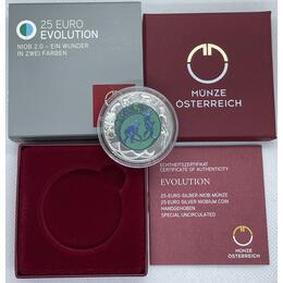 25 Euro Niob Silber Österreich 2014 Evolution