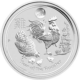 Lunar II Silbermünze Australien Hahn 1 Unzen 2017 Privy Mark