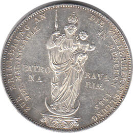 Bayern Ludwig II Doppelgulden Patrona Bavariae 1855
