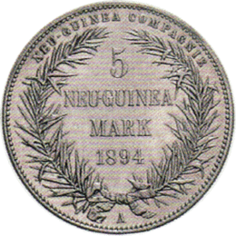 Neuguinea 5 Mark 1894