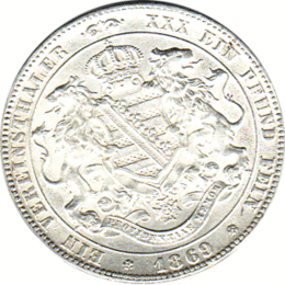 Altdeutschland Sachsen Vereinstaler 1854-1873