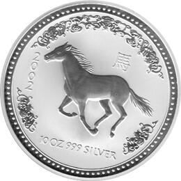 Lunar I Silbermünze Australien Pferd 10 Unzen 2002 Perth Mint