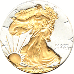 American Silber Eagle 1 Unze gilded