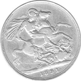 Großbritannien 1 Crown 1891 Victoria 