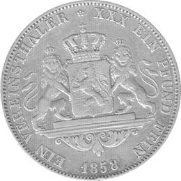 1858 Hessen Darmstadt Vereinstaler 1858 LUDWIG III