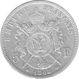 5 Francs Napoleon III 1852 - 1870